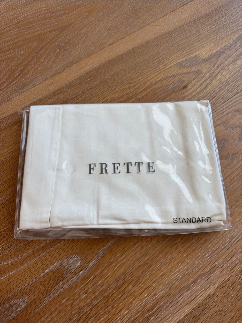 Frette Standard Pillowcase in Cream with Subtle Logo